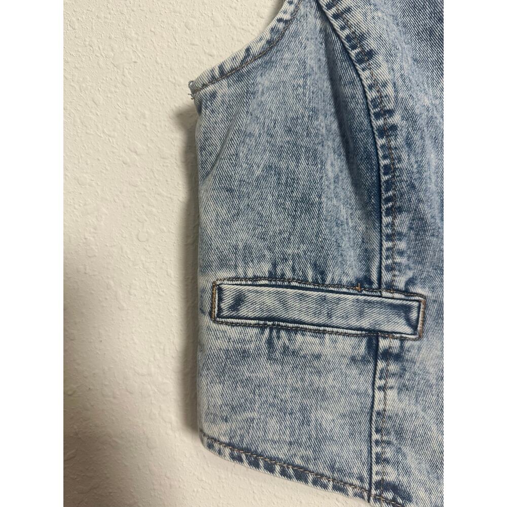 Sincerely Jules cropped tank vnck denim vest acid wash Size small NWT - Picture 3 of 8